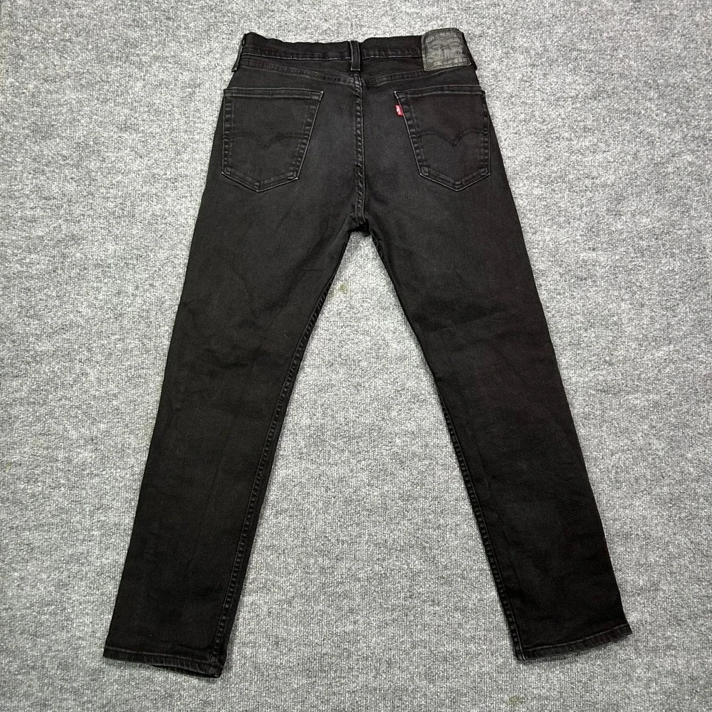 Levi's 505 Jeans Men's Black Denim Stretch Pockets Mid Rise Straight Fit - 30X30